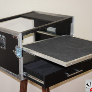 Rack 2U com gaveta, plataforma e mesa de som