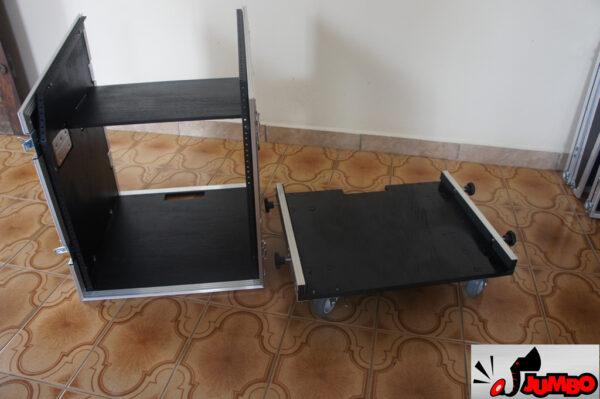 Rack 12U com mesa e carrinho móvel