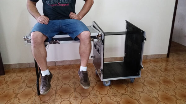 Rack 12U com mesa lateral e suporte padrão mesa de som