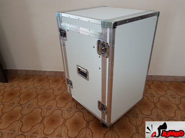 Rack branco com mesa e prateleiras e gaveta para microfones - Image 9