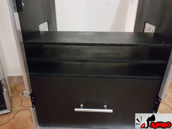 Rack branco com mesa e prateleiras e gaveta para microfones - Image 4