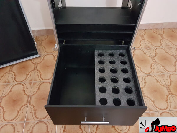 Rack branco com mesa e prateleiras e gaveta para microfones - Image 3