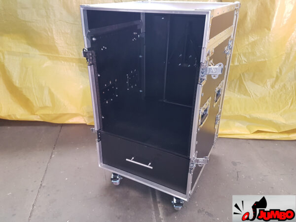 Rack com 2 tampas laterais e mesa de som inclinável com catraca - Image 4